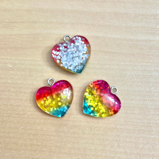 Glitter Gradient Heart Charm